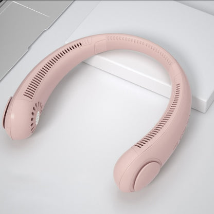 New Xiaomi Mini Wireless Neck Fan Portable - Pink_0